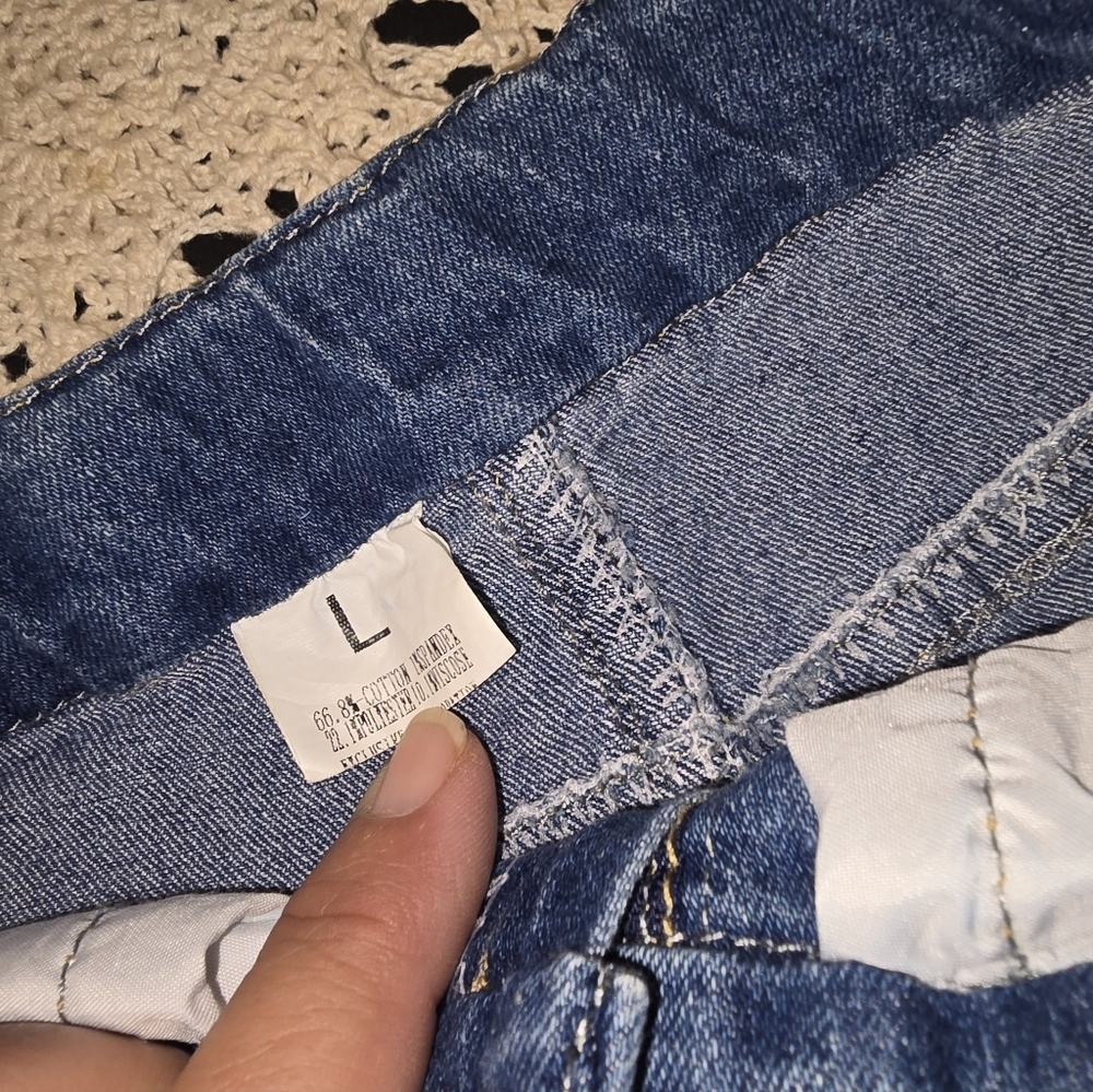 Leopard And Serape Distress Denim Girls Jeans, Stretch, Large - Picture 5 of 9